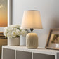 HomeRoots 15" Ceramic Bedside Table Lamp With Empire Shade and Off-White Finish