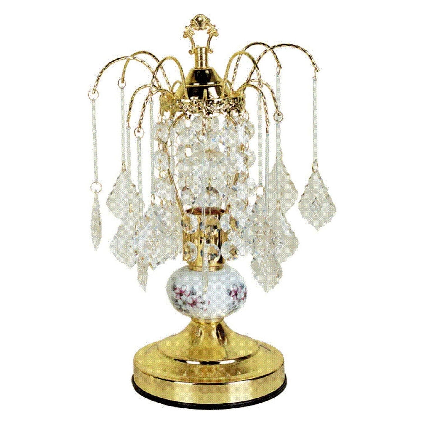 HomeRoots 15" Ceramic Bedside Table Lamp in Gold Finish