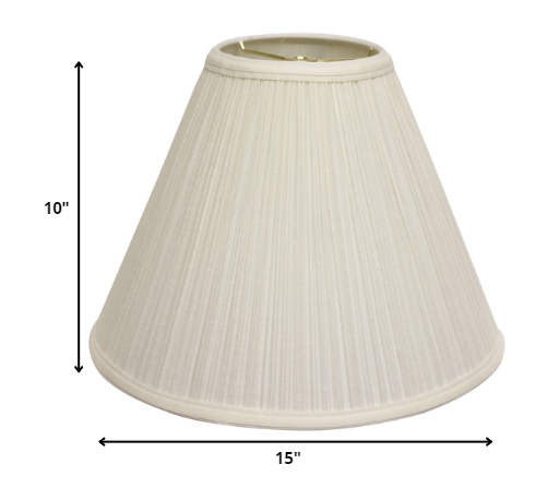 HomeRoots 15" Deep Cone Slanted Broadcloth Lampshade in White Finish