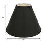 HomeRoots 15" Deep Cone Slanted No Shantung Lampshade in Jet Black Finish