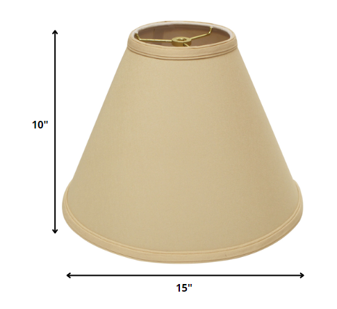 HomeRoots 15" Deep Cone Slanted No Slub Lampshade in Slate Grey Finish