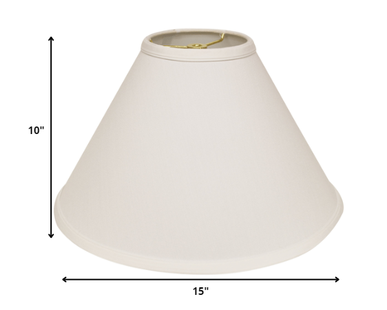 HomeRoots 15" Deep Cone Slanted No Slub Lampshade in White Finish