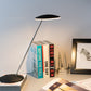 HomeRoots 15" Desk Lamp With Flat Shade and Black Metal Finish