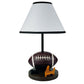 HomeRoots 15" Football Themed Table Lamp With White Shade and Brown Finish