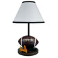 HomeRoots 15" Football Themed Table Lamp With White Shade and Brown Finish