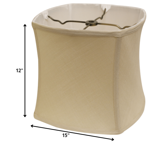 HomeRoots 15" Inherent Soft Box Paperback Pongee Silk Lampshade