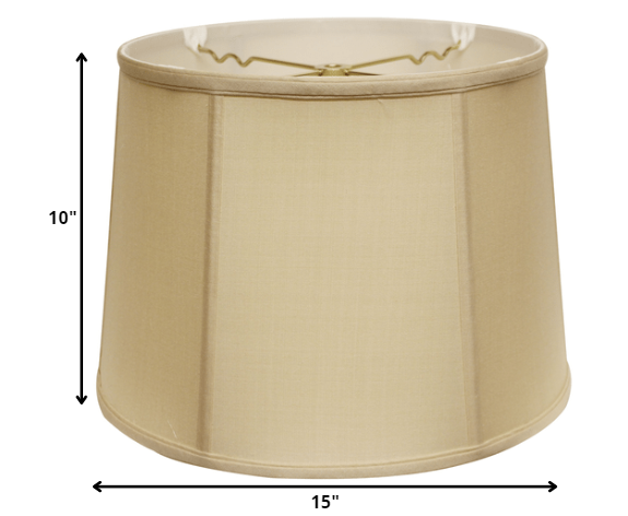 HomeRoots 15" Inherent Throwback Drum Pongee Silk Lampshade