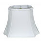 HomeRoots 15" Inverted Rectangle Shantung Lampshade in Snow Finish