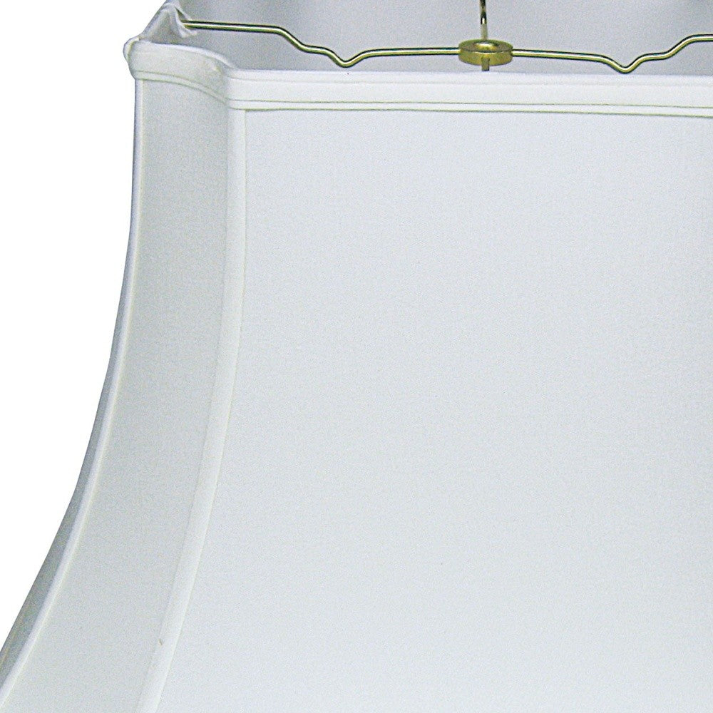 HomeRoots 15" Inverted Rectangle Shantung Lampshade in Snow Finish
