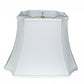 HomeRoots 15" Inverted Rectangle Shantung Lampshade in Snow Finish