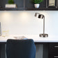 HomeRoots 15" LED Table Lamp With Shade in Silver Metal Finish