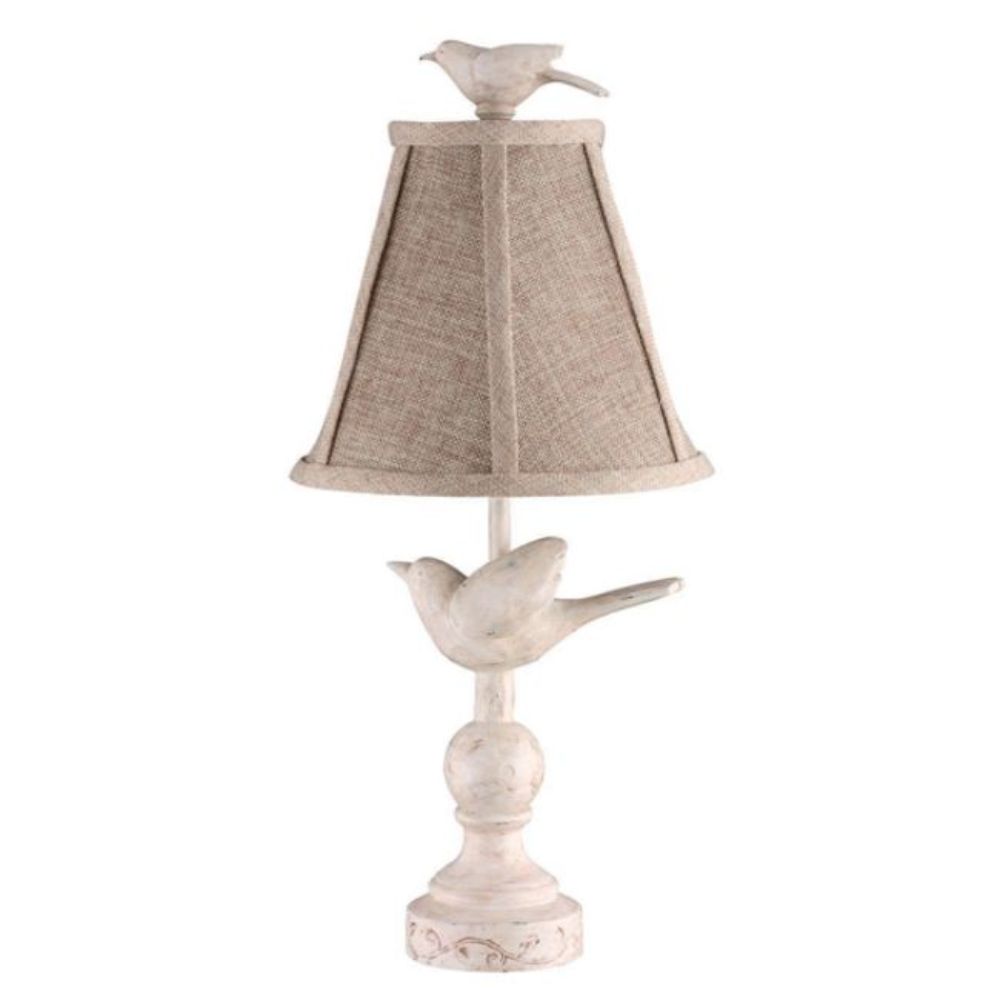 HomeRoots 15" Neutral And Blue-Green Standard Table Lamp With Tan Shade