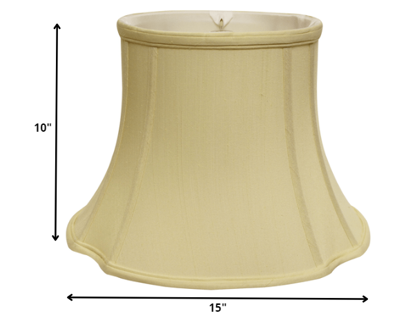 HomeRoots 15" Reversed Oval Monay Shantung Lampshade in Antique White Finish