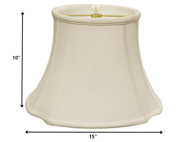 HomeRoots 15" Reversed Oval Monay Shantung Lampshade in White Finish