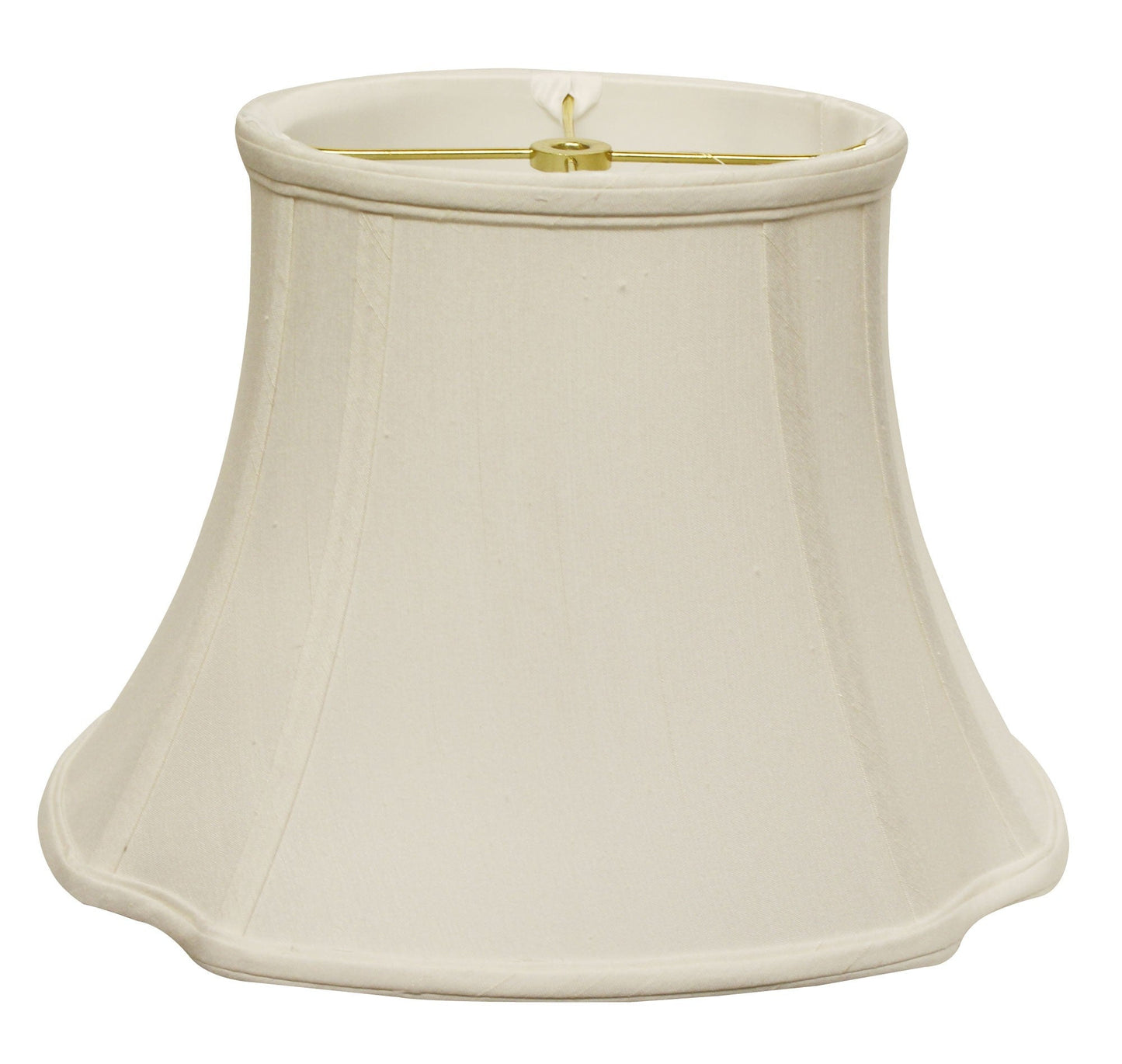 HomeRoots 15" Reversed Oval Monay Shantung Lampshade in White Finish