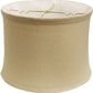 HomeRoots 15" Rosewood Drum Trimmed Linen Lampshade in Beige Finish
