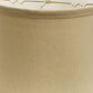 HomeRoots 15" Rosewood Drum Trimmed Linen Lampshade in Beige Finish