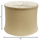 HomeRoots 15" Rosewood Drum Trimmed Linen Lampshade in Beige Finish
