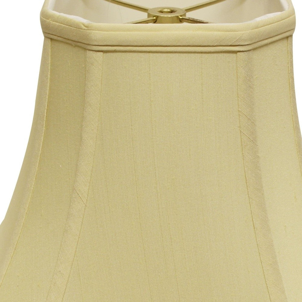 HomeRoots 15" Slanted Square Bell Monay Shantung Lampshade in Antique White Finish
