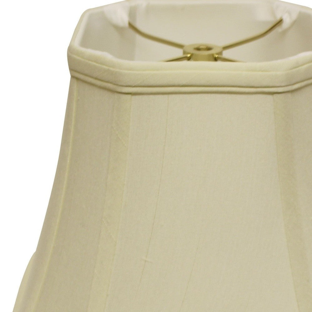 HomeRoots 15" Slanted Square Bell Monay Shantung Lampshade in Ivory Finish