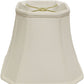 HomeRoots 15" Slanted Square Bell Monay Shantung Lampshade in White Finish