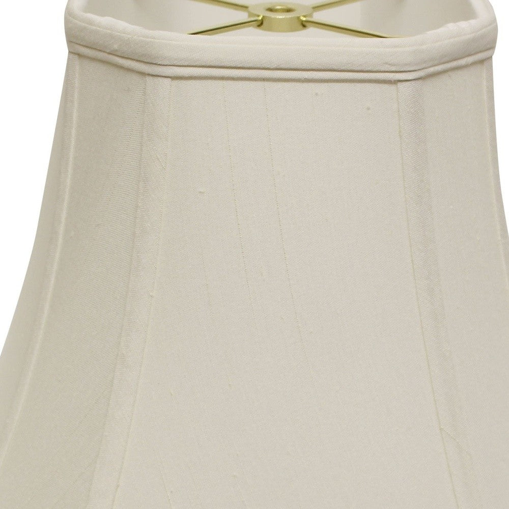 HomeRoots 15" Slanted Square Bell Monay Shantung Lampshade in White Finish