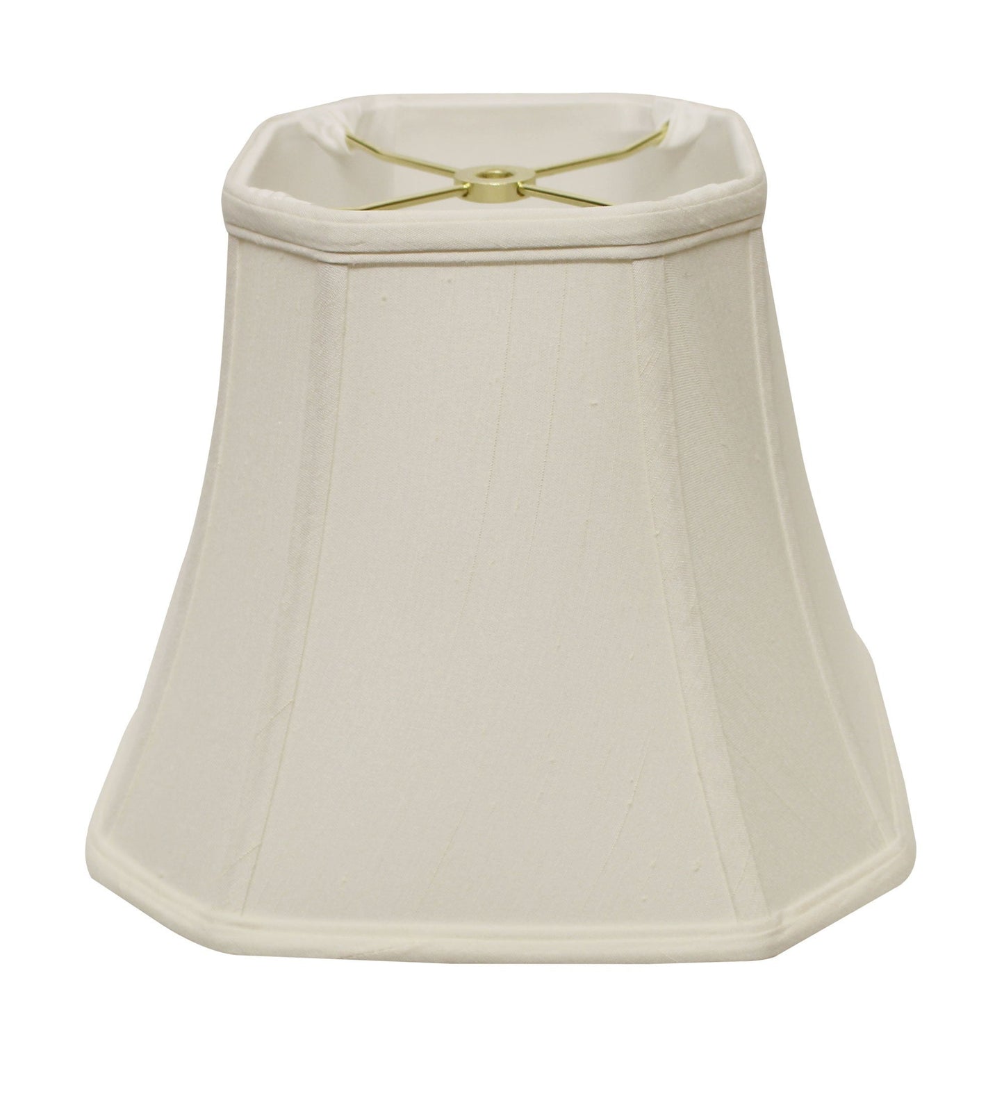 HomeRoots 15" Slanted Square Bell Monay Shantung Lampshade in White Finish
