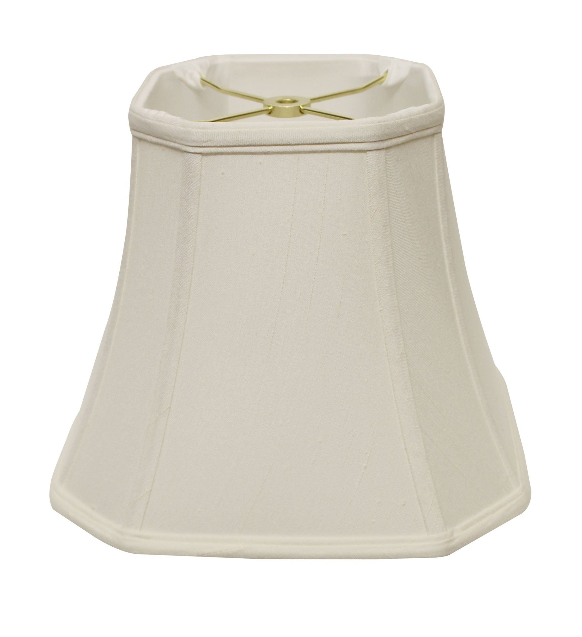 HomeRoots 15" Slanted Square Bell Monay Shantung Lampshade in White Finish