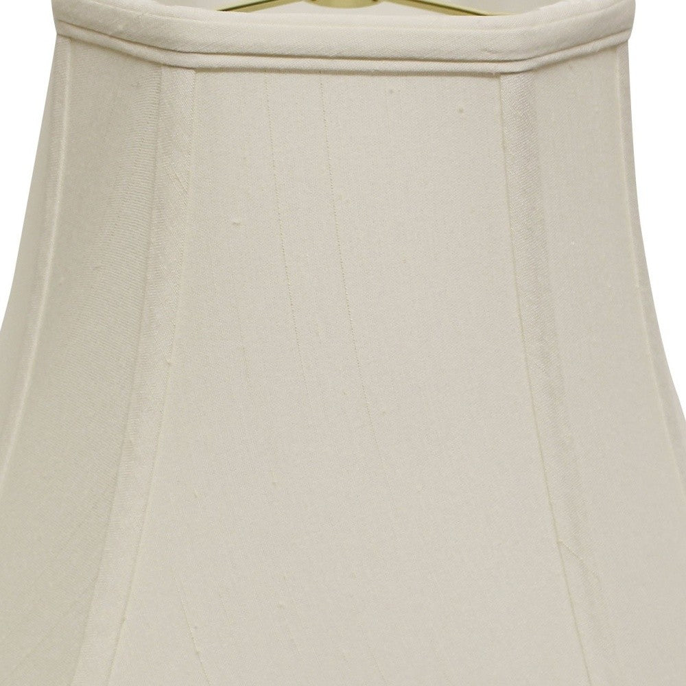 HomeRoots 15" Slanted Square Bell Monay Shantung Lampshade in White Finish