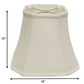 HomeRoots 15" Slanted Square Bell Monay Shantung Lampshade in White Finish