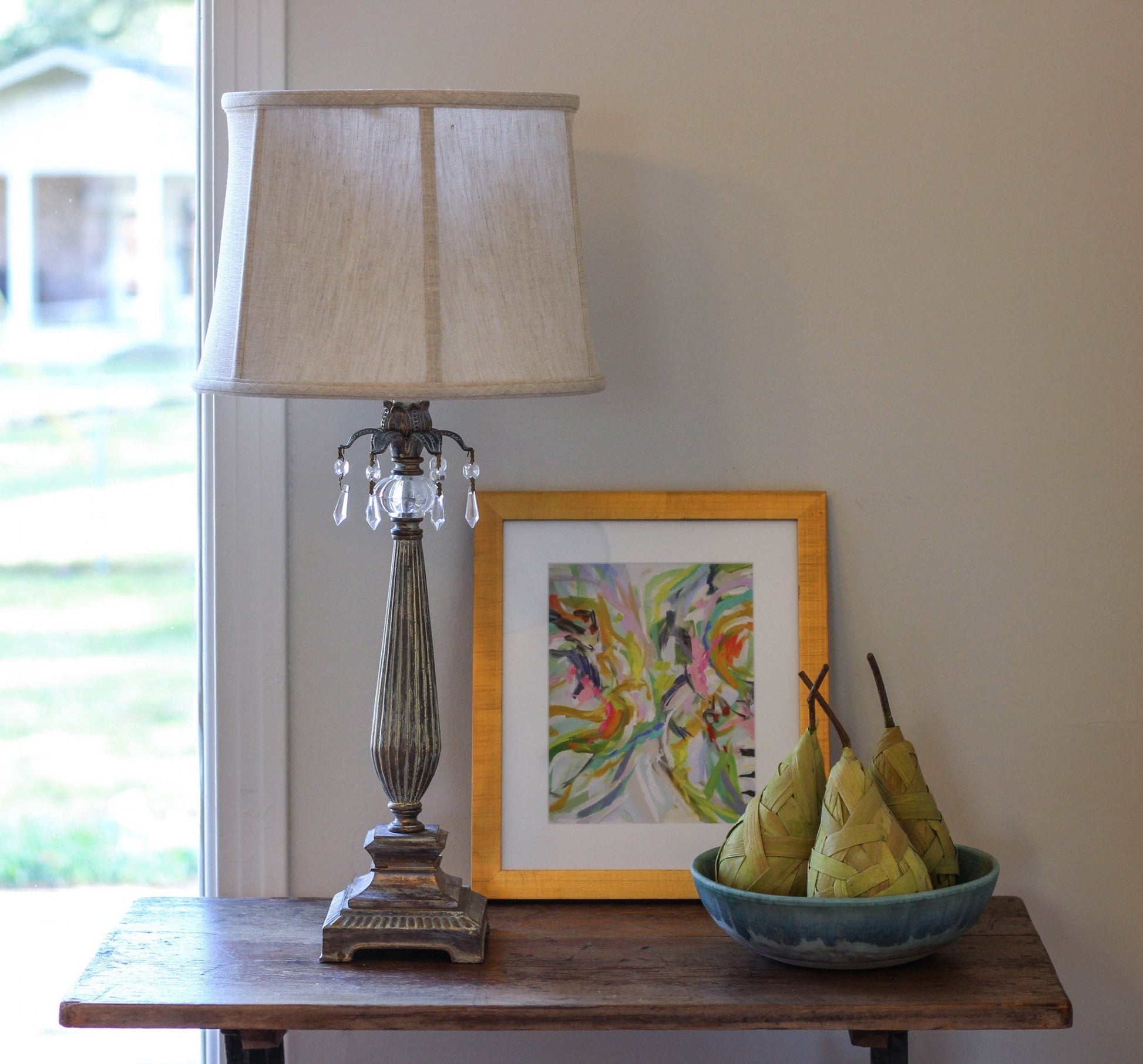 HomeRoots 15" Throwback Drum Linen Lampshade in Cream Finish