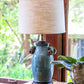 HomeRoots 15" Throwback Drum Linen Lampshade in Light Wheat Finish