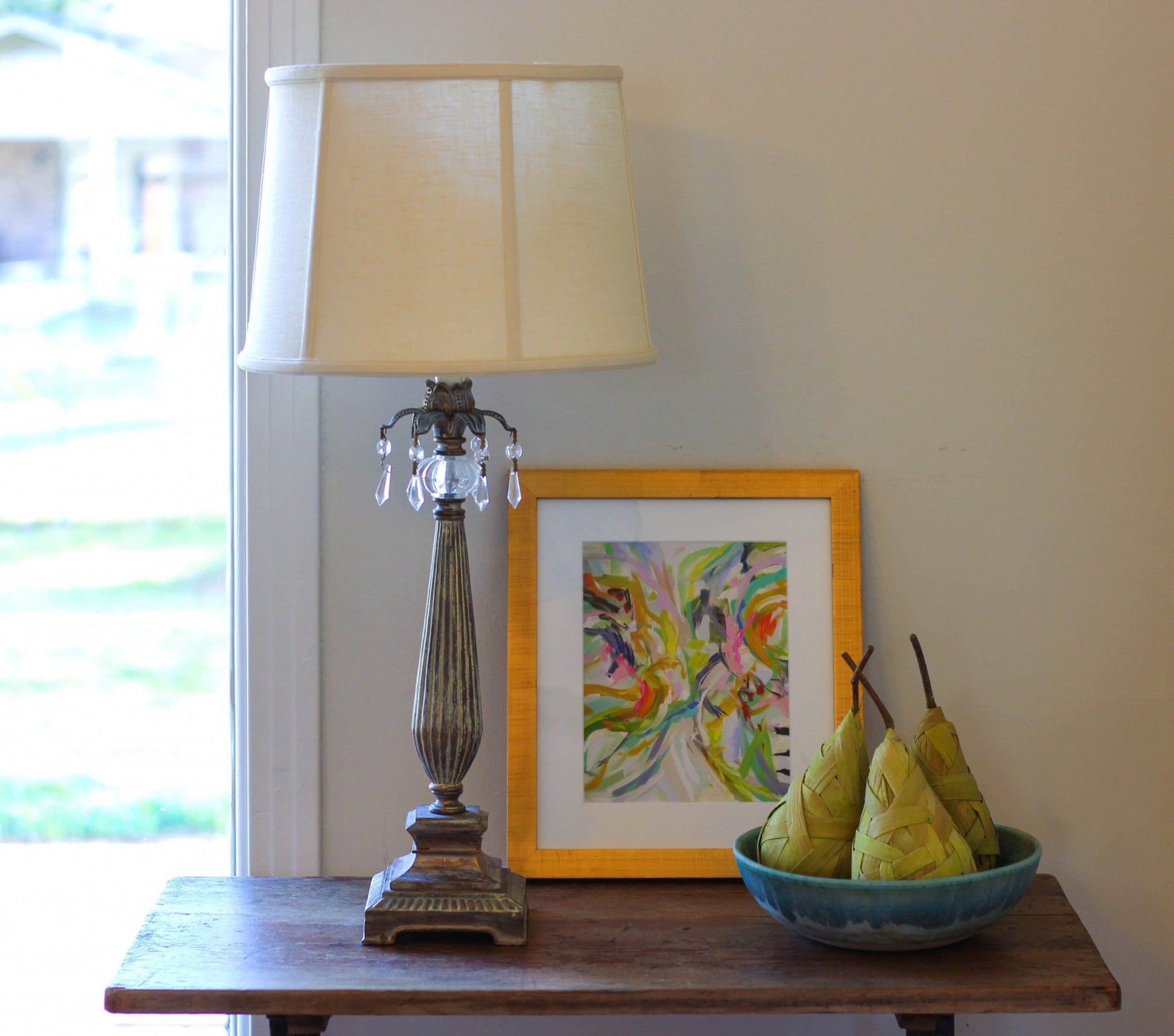 HomeRoots 15" Throwback Drum Linen Lampshade in Pale Brown Finish
