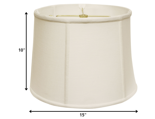HomeRoots 15" Throwback Drum Linen Lampshade in White Finish