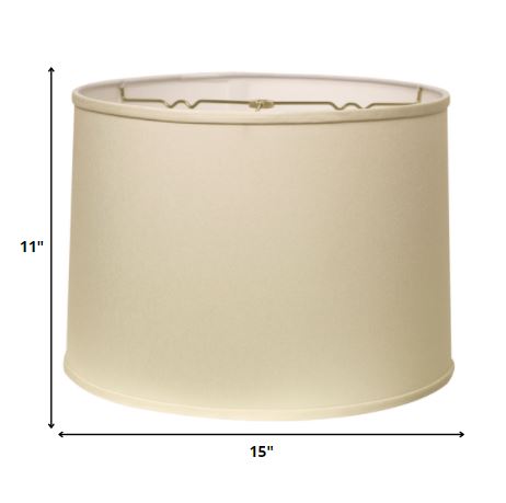 HomeRoots 15" Throwback Drum No Slub Lampshade in Ivory Finish