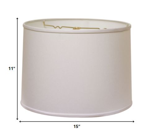 HomeRoots 15" Throwback Drum No Slub Lampshade in White Finish