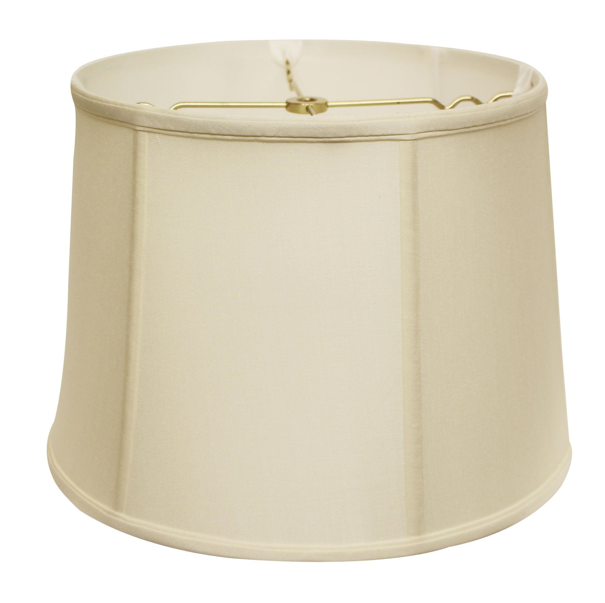 HomeRoots 15" Throwback Drum Pongee Silk Lampshade in Ivory Finish