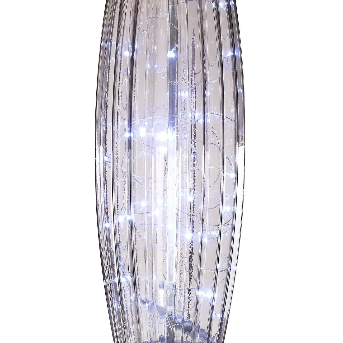 HomeRoots 15" x 15" x 28" Nickel Metal Table Lamp In Sand Finish