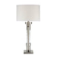 HomeRoots 15" x 15" x 31" Nickel Table Lamp In Sand Finish