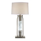 HomeRoots 15" x 15" x 31" Nickel Table Lamp In Sand Finish