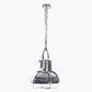 HomeRoots 15" x 15" x 66" Large Steel Pendant Lamp in Chrome Finish