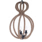 HomeRoots 15"x 15" x 47.5" 3 Lights Pendant Lamp With Rope Finish