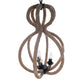 HomeRoots 15"x 15" x 47.5" 3 Lights Pendant Lamp With Rope Finish