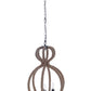 HomeRoots 15"x 15" x 47.5" 3 Lights Pendant Lamp With Rope Finish