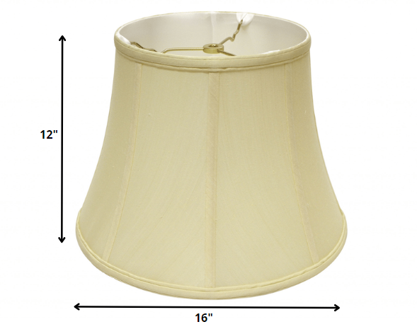 HomeRoots 16" Altered Bell Monay Shantung Lampshade in Antique White Finish