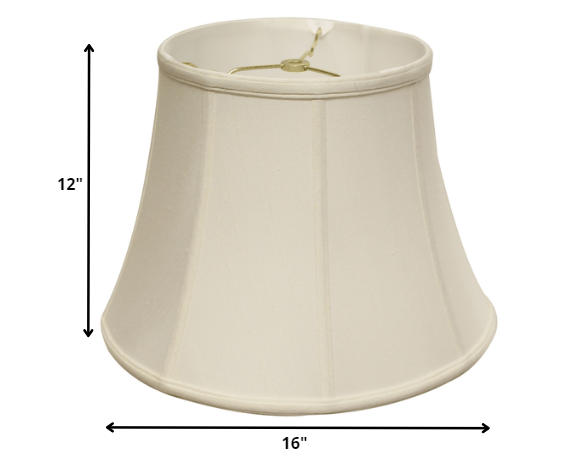 HomeRoots 16" Altered Bell Monay Shantung Lampshade in White Finish