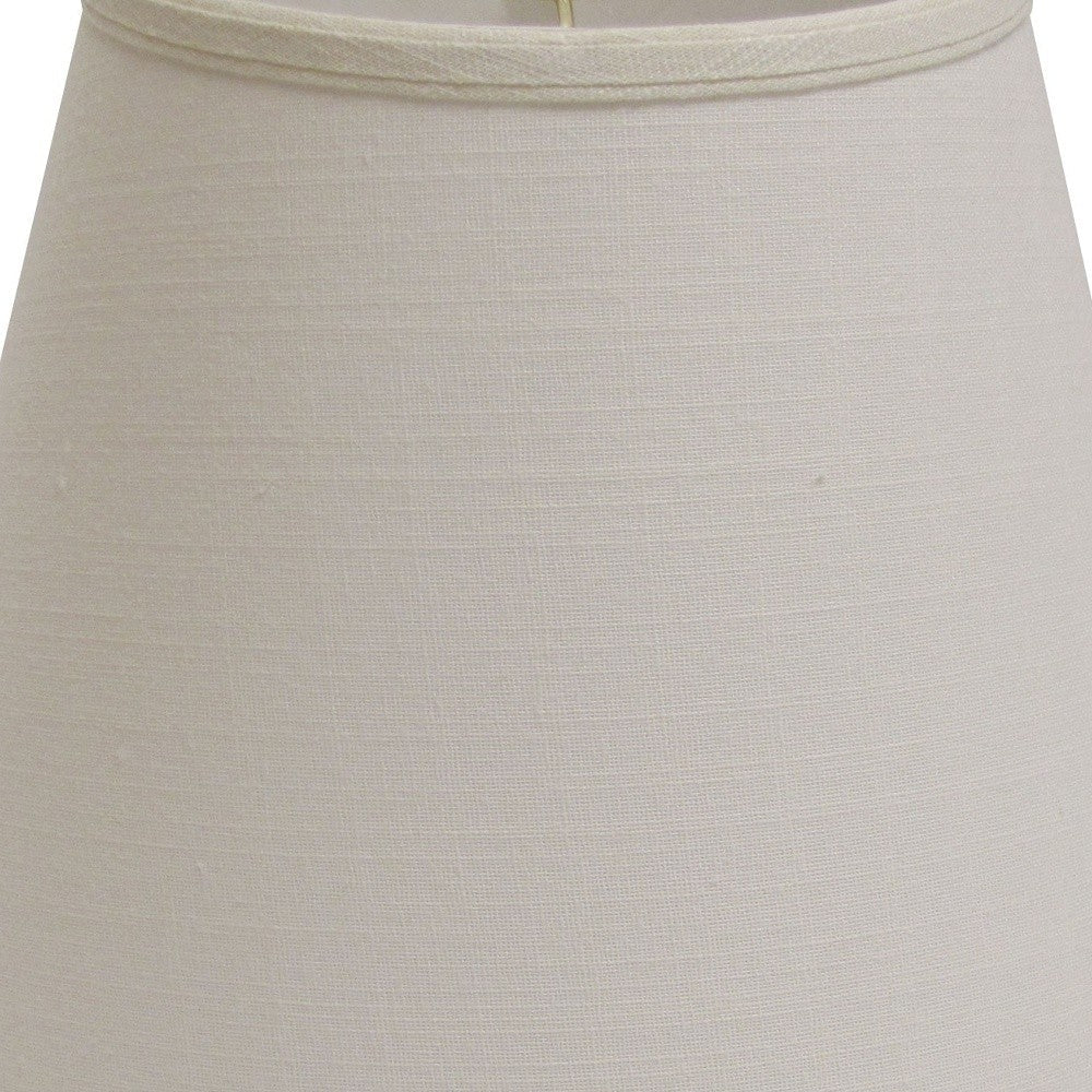 HomeRoots 16" Empire Deep Slanted Linen Lampshade in White Finish