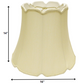 HomeRoots 16" Empire Slanted Cylinder Scroll Edge Silk Lampshade in Antique White Finish