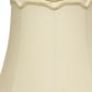HomeRoots 16" Empire Slanted Cylinder Scroll Edge Silk Lampshade in Ivory Finish