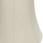 HomeRoots 16" Empire Slanted Cylinder Scroll Edge Silk Lampshade in White Finish